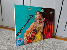 Load image into Gallery viewer, Beau Bennet mixed media on cradled gesso panel by Stella Tooth artist side view