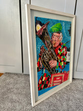 Load image into Gallery viewer, Bob Kerr's Whoopee Band pencil on paper by Stella Tooth artist side view