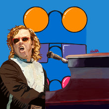 Load image into Gallery viewer, Digital painting of Elton John performing by Stella Tooth artist