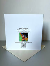 Load image into Gallery viewer, Greetings card back Keith Richards of Rolling Stones digital painting by Stella Tooth artist