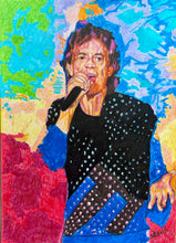 Load image into Gallery viewer, Mick Jagger Rolling Stones mixed media portrait by Stella Tooth