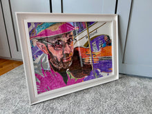 Load image into Gallery viewer, Oopsie mamushka busker mixed media in frame by Stella Tooth side view