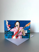 Load image into Gallery viewer, Mixed media portrait of Ronnie Wood of the Rolling Stones playing Half Moon Putney by Stella Toorh