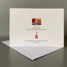 Load image into Gallery viewer, Albert Lee fine art greeting card back by Stella Tooth music artist