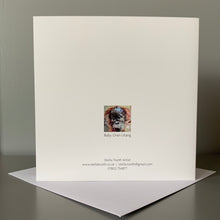 Load image into Gallery viewer, Baby orangutan fine art greetings card by Stella Tooth animal art back view