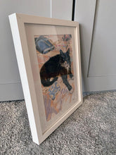 Load image into Gallery viewer, Polly the black and white cat side view by Stella Tooth aritist
