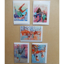 Load image into Gallery viewer, A Variety Pack of Acrobat Blank Art Cards by Stella Tooth