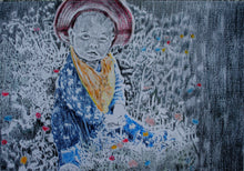 Load image into Gallery viewer, Daisy and other flowers original drawing by Stella Tooth child portrait artist