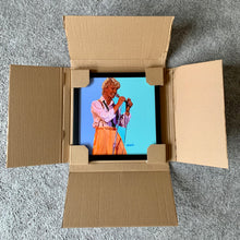 Load image into Gallery viewer, David Bowie digital painting by Stella Tooth artist inspired by photo by Sol N'jie packaged