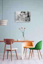 Load image into Gallery viewer, Diego Laverde Rojas mixed media on paper original artwork of a harp player on the London Underground by artist Stella Tooth