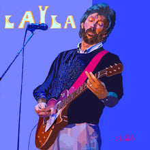 Load image into Gallery viewer, Eric Clapton digital painting by Stella Tooth inspired by photo by Sol N&#39;Jie
