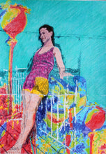 Load image into Gallery viewer, Original mixed media artwork of Good Day Sunshine by Stella Tooth bather art
