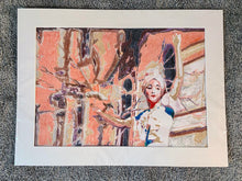 Load image into Gallery viewer, Good art walks a tightrope Venice busker by Stella Tooth Artist