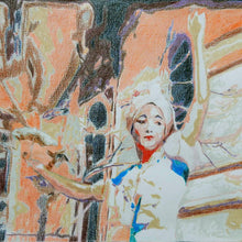 Load image into Gallery viewer, Good art walks a tightrope Venice busker by Stella Tooth Artist Detail