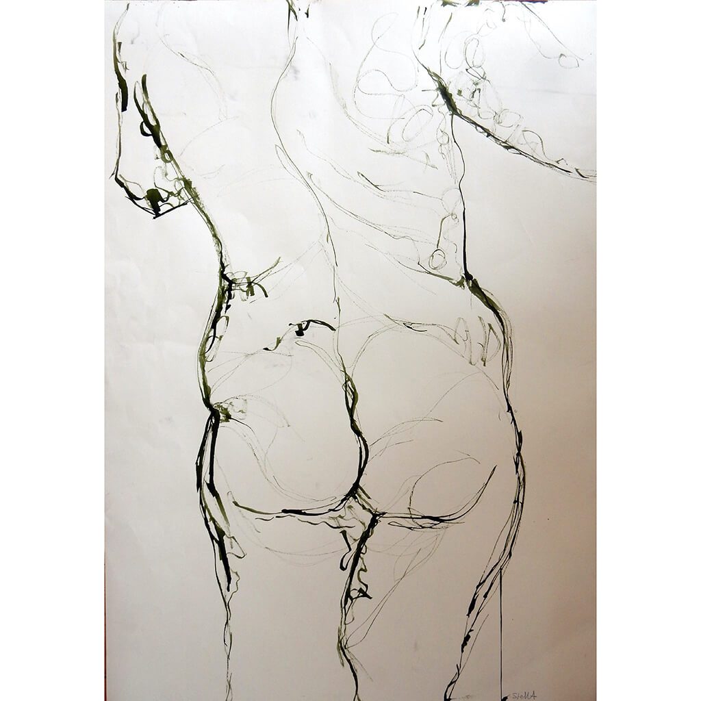 Life Drawing Ink on paper by Stella Tooth