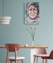 Load image into Gallery viewer, Nadiya Jamir Hussain by Stella Tooth original mixed media portrait drawing on paper of television presenter and chef detail