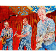 Load image into Gallery viewer, Nick Masons Saucerful of Secrets at the Half Moon Putney mixed media of by London based musician artist Stella Tooth