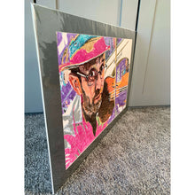 Load image into Gallery viewer, Oopsie Mamushka musician busking in Covent Garden mixed media drawing on paper original artwork by Stella Tooth Side