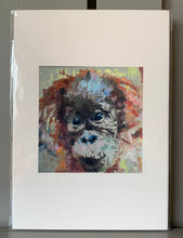 Load image into Gallery viewer, Fine art print reproduction of original oil canvas board painting of a Baby Orangutan by Stella Tooth animal art. 
