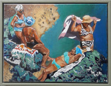Load image into Gallery viewer, Ischia friends oil on canvas by Stella Tooth bather artist