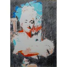 Load image into Gallery viewer, Passion vs Courage The Tightrope mixed media on paper original artwork by Stella Tooth of tightropewalker in Venice