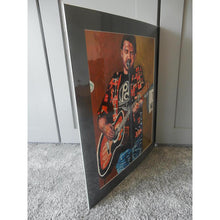 Load image into Gallery viewer, Peter Donegan at the Half Moon Putney Mixed media on paper of musician by London based performer artist Stella Tooth Side