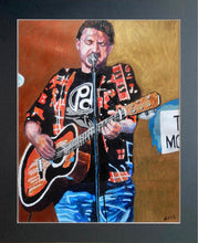 Load image into Gallery viewer, Peter Donegan at the Half Moon Putney Mixed media on paper of musician by London based performer artist Stella Tooth Display