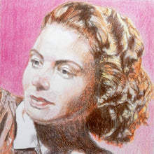 Load image into Gallery viewer, Ingrid Bergman pencil on paper by Stella Tooth artist
