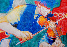 Load image into Gallery viewer, Police Dog Hogan's Eddie Bishop mixed media on paper by Stella Tooth music art