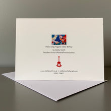 Load image into Gallery viewer, Fine art greetings card of Eddie Bishop Police Dog Hogan by Stella Tooth music art back view