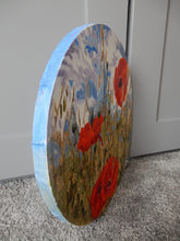 Load image into Gallery viewer, Poppies Original Oil Painting Circular Canvas by Stella Tooth