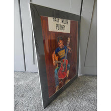 Load image into Gallery viewer, Rodney Branigan at the Half Moon Putney mixed media portrait of guitarist by musician artist Stella Tooth