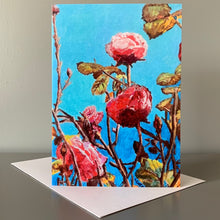 Load image into Gallery viewer, Fine art greetings card of Take time to smell the roses reproduced from oil on canvas artwork by Stella Tooth artist
