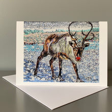 Load image into Gallery viewer, Fina art greetings card of Rudolph reproduced from painting by Stella Tooth animal art
