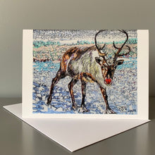 Load image into Gallery viewer, Fina art greetings card of Rudolph reproduced from painting by Stella Tooth animal art