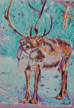 Load image into Gallery viewer, Rudolph the red nosed reindeer pencil on paper artwork by Stella Tooth
