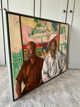 Load image into Gallery viewer, Frank Bowling ‘Cover Girl’ painting with Ben and Sacha oil portrait by Stella Tooth
