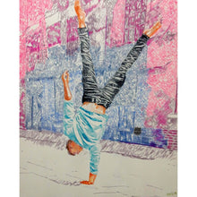 Load image into Gallery viewer, Jonathan Last street performer South Bank London acrobat portrait drawing original artwork by Stella Tooth artist