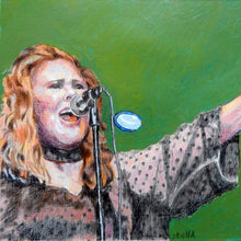 Load image into Gallery viewer, T’pau Carol Decker mixed media on paper artwork by Stella Tooth