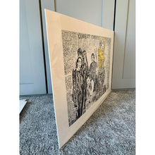 Load image into Gallery viewer, The Escapologist in straightjacket busking in Covent Garden London pencil drawing on paper original artwork by Stella Tooth side