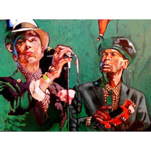 Load image into Gallery viewer, The Selecter ska band musicians performing at a show in London original artwork oil on canvas painting by Stella Tooth artist
