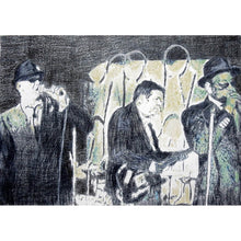 Load image into Gallery viewer, Boom, Boom, Boom, Boom The Rawhides, pencil on paper artwork by Stella Tooth