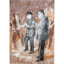 Load image into Gallery viewer, The Rawhides, pencil on paper artwork by Stella Tooth