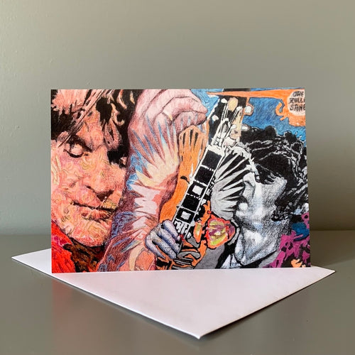 Fine art greetings card of The Rollin Stoned by Stella Tooth music art