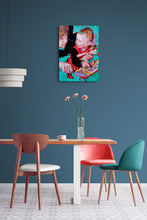 Load image into Gallery viewer, The Smartest Giant in Town by Stella Tooth is a charming original pencil on paper drawing of a little girl and her mum reading a book