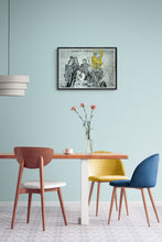 Load image into Gallery viewer, The Escapologist in straightjacket busking in Covent Garden London pencil drawing on paper original artwork by Stella Tooth