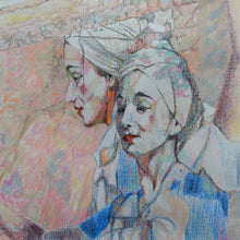 Load image into Gallery viewer, The tightrope walker mixed media drawing on paper artwork by Stella Tooth