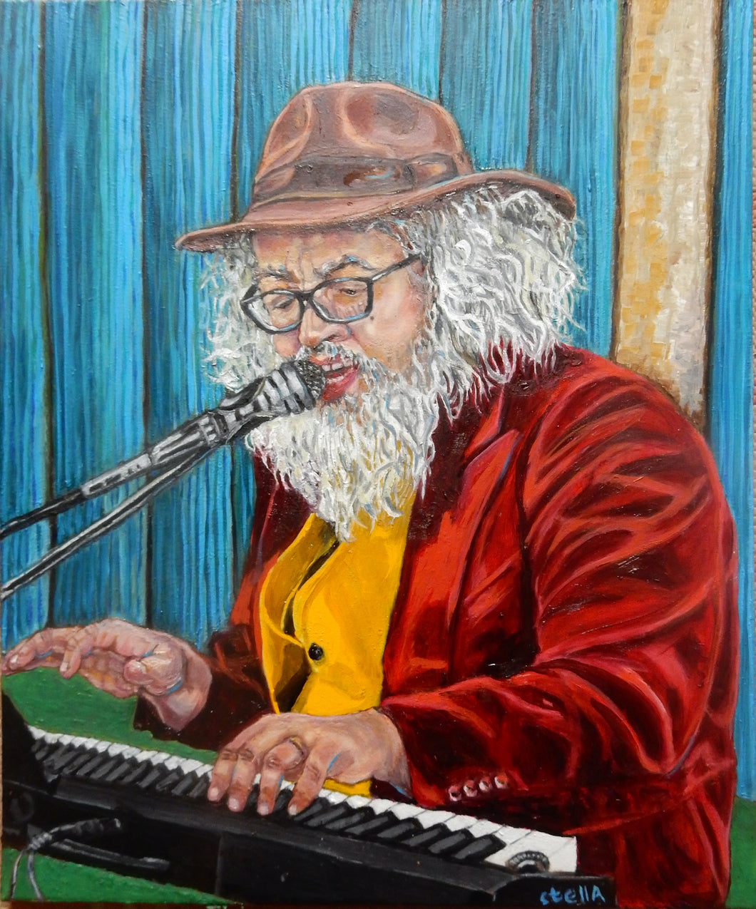 The Flying Pickets' Paul Kissaun in lockdown - musician oil portrait