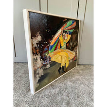 Load image into Gallery viewer, Turkish whirling dervish dancer performing in Turkey original artwork oil on canvas painting by Stella Tooth artist side