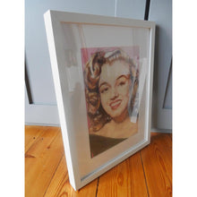 Load image into Gallery viewer, Portrait of Marilyn Monroe in her youth pencil on paper in frame by London based portrait artist Stella Tooth side